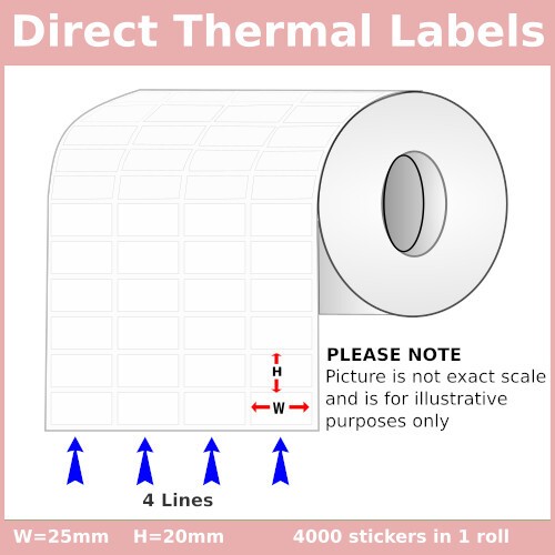 25mm [x] 20mm [x] 4000pcs - 4up - DT Sticker