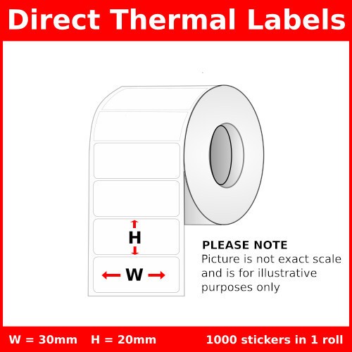 30mm [x] 20mm [x] 1000pcs - 1up - DT Sticker