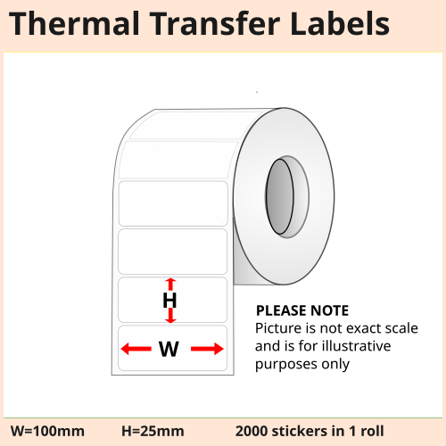 100mm [x] 25mm [x] 2000pcs - 1up - TT Label