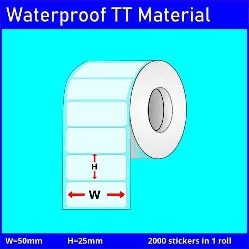50mm [x] 25mm [x] 2000pcs - 1up - TT Waterproof